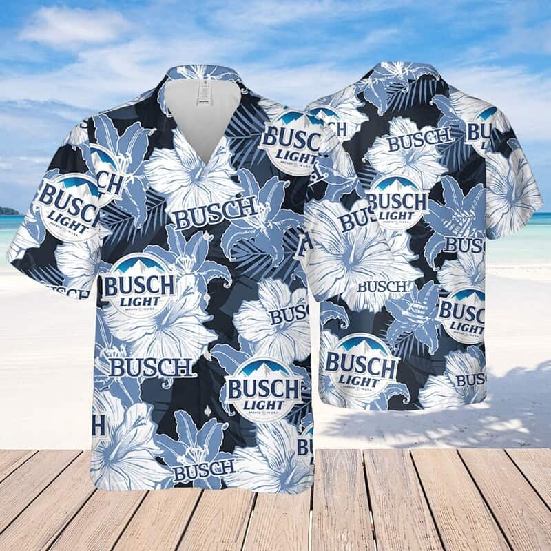 Busch Light Hawaiian Shirt Flower Pattern Beach Gift For Friend Busch Light Hawaiian Shirt Flower Pattern Beach Gift For Friend