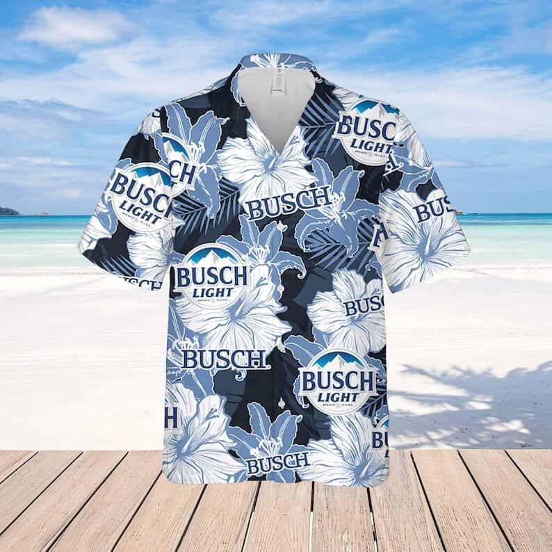 Busch Light Hawaiian Shirt Flower Pattern Beach Gift For Friend Busch Light Hawaiian Shirt Flower Pattern Beach Gift For Friend