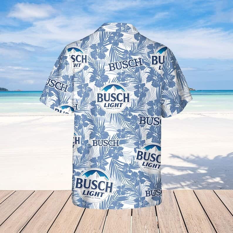 Busch Light Beer Hawaiian Shirt Tropical Flower Pattern Busch Light Beer Hawaiian Shirt Tropical Flower Pattern
