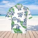 Busch Light Hawaiian Shirt Hibiscus Flower Pattern
