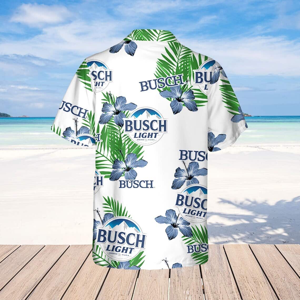 Busch Light Hawaiian Shirt Hibiscus Flower Pattern Busch Light Hawaiian Shirt Hibiscus Flower Pattern
