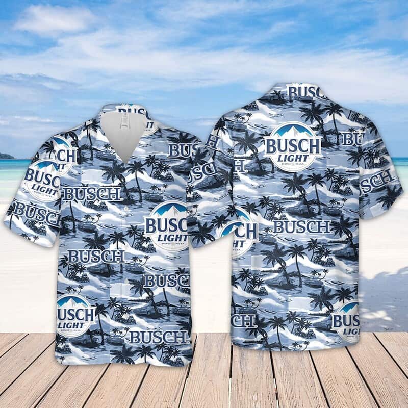 Busch Light Hawaiian Shirt Sea Island Pattern Gift For Beach Lovers Busch Light Hawaiian Shirt Sea Island Pattern Gift For Beach Lovers