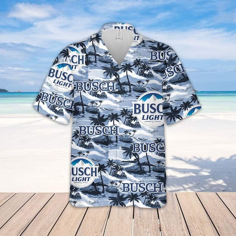Busch Light Hawaiian Shirt Sea Island Pattern Gift For Beach Lovers Busch Light Hawaiian Shirt Sea Island Pattern Gift For Beach Lovers