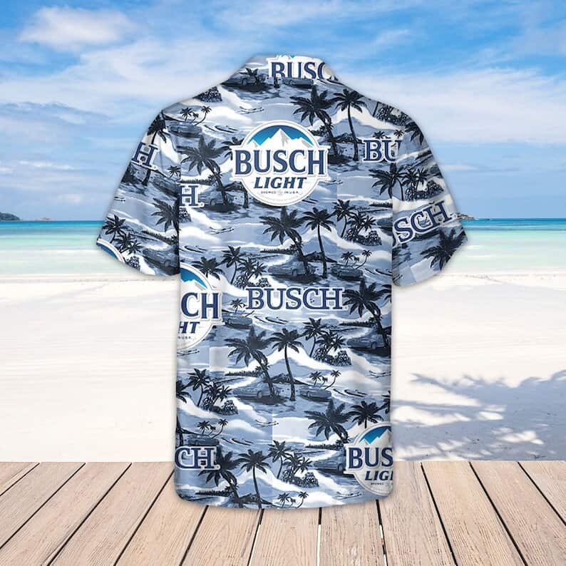 Busch Light Hawaiian Shirt Sea Island Pattern Gift For Beach Lovers Busch Light Hawaiian Shirt Sea Island Pattern Gift For Beach Lovers