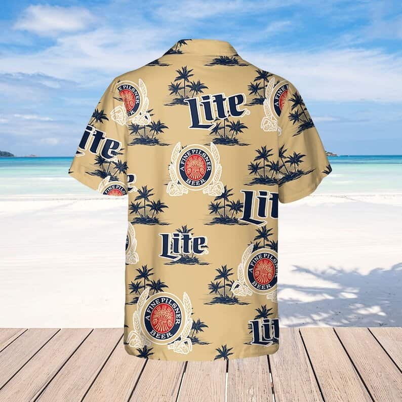 Miller Lite Hawaiian Shirt Island Pattern Beer Lovers Gift Miller Lite Hawaiian Shirt Island Pattern Beer Lovers Gift