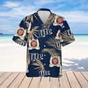 Miller Lite Beer Hawaiian Shirt Palm Leaves Pattern Beach Lovers Gift