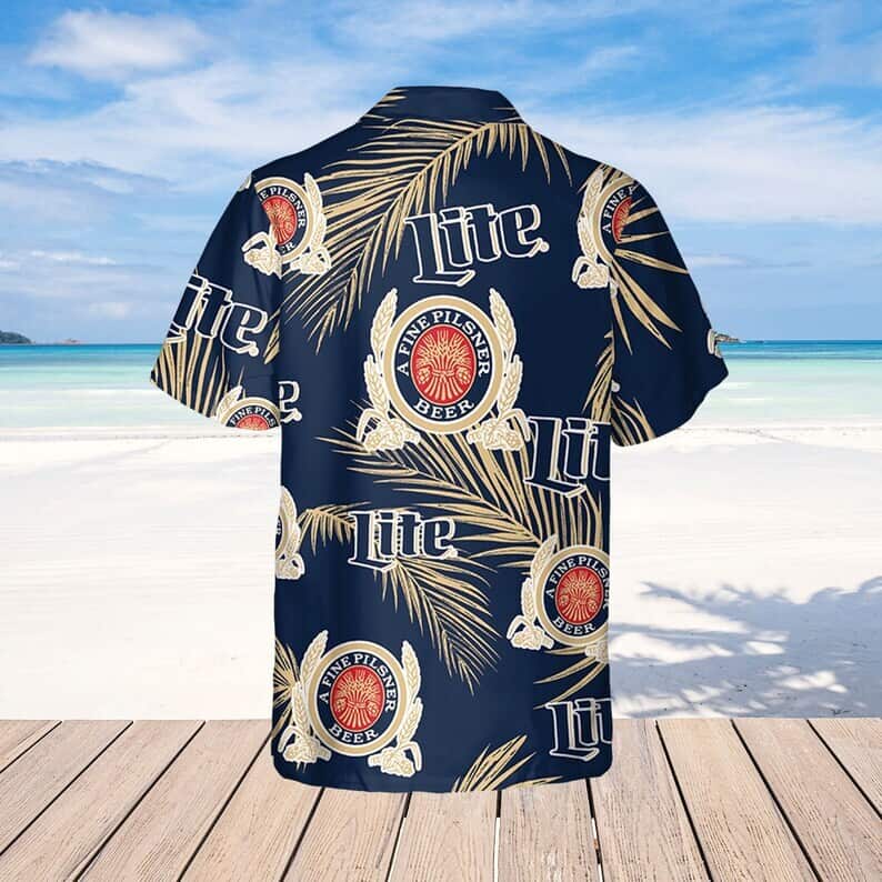 Miller Lite Beer Hawaiian Shirt Palm Leaves Pattern Beach Lovers Gift Miller Lite Beer Hawaiian Shirt Palm Leaves Pattern Beach Lovers Gift