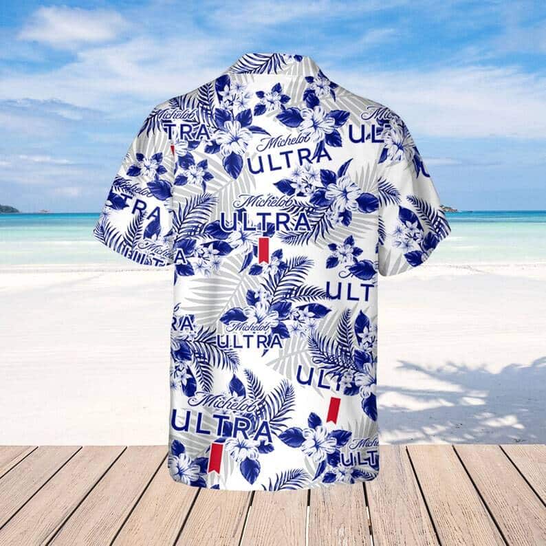 Michelob Ultra Hawaiian Shirt Hibiscus Pattern Gift For Beach Lovers Michelob Ultra Hawaiian Shirt Hibiscus Pattern Gift For Beach Lovers