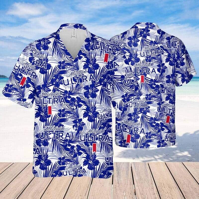 Michelob Ultra Hawaiian Shirt Tropical Flower Pattern Beach Gift For Beer Lovers Michelob Ultra Hawaiian Shirt Tropical Flower Pattern Beach Gift For Beer Lovers