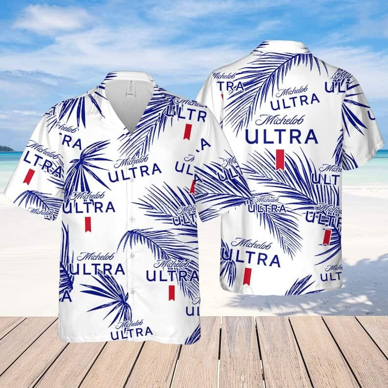 Michelob Ultra Beer Hawaiian Shirt Palm Leaves Pattern Beach Lovers Gift