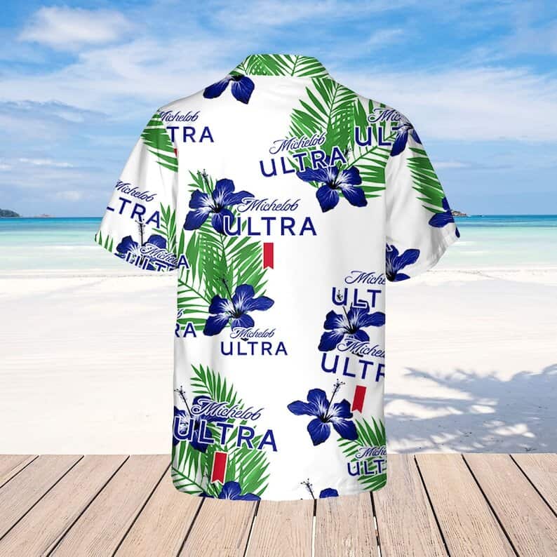 Michelob Ultra Beer Hawaiian Shirt Hibiscus Flower Pattern Michelob Ultra Beer Hawaiian Shirt Hibiscus Flower Pattern
