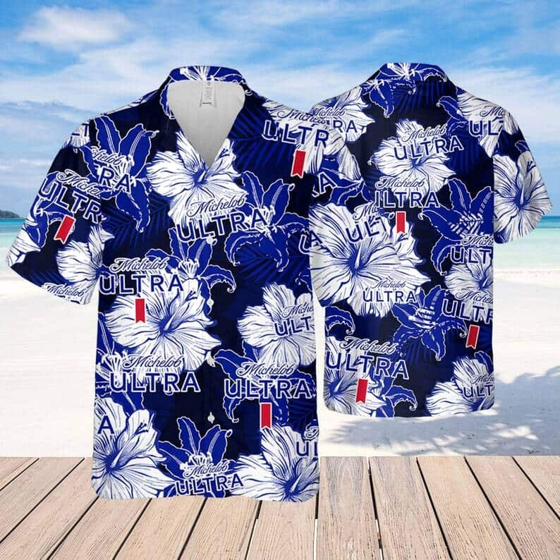 Michelob Ultra Hawaiian Shirt Tropical Flower Pattern Beer Lovers Gift