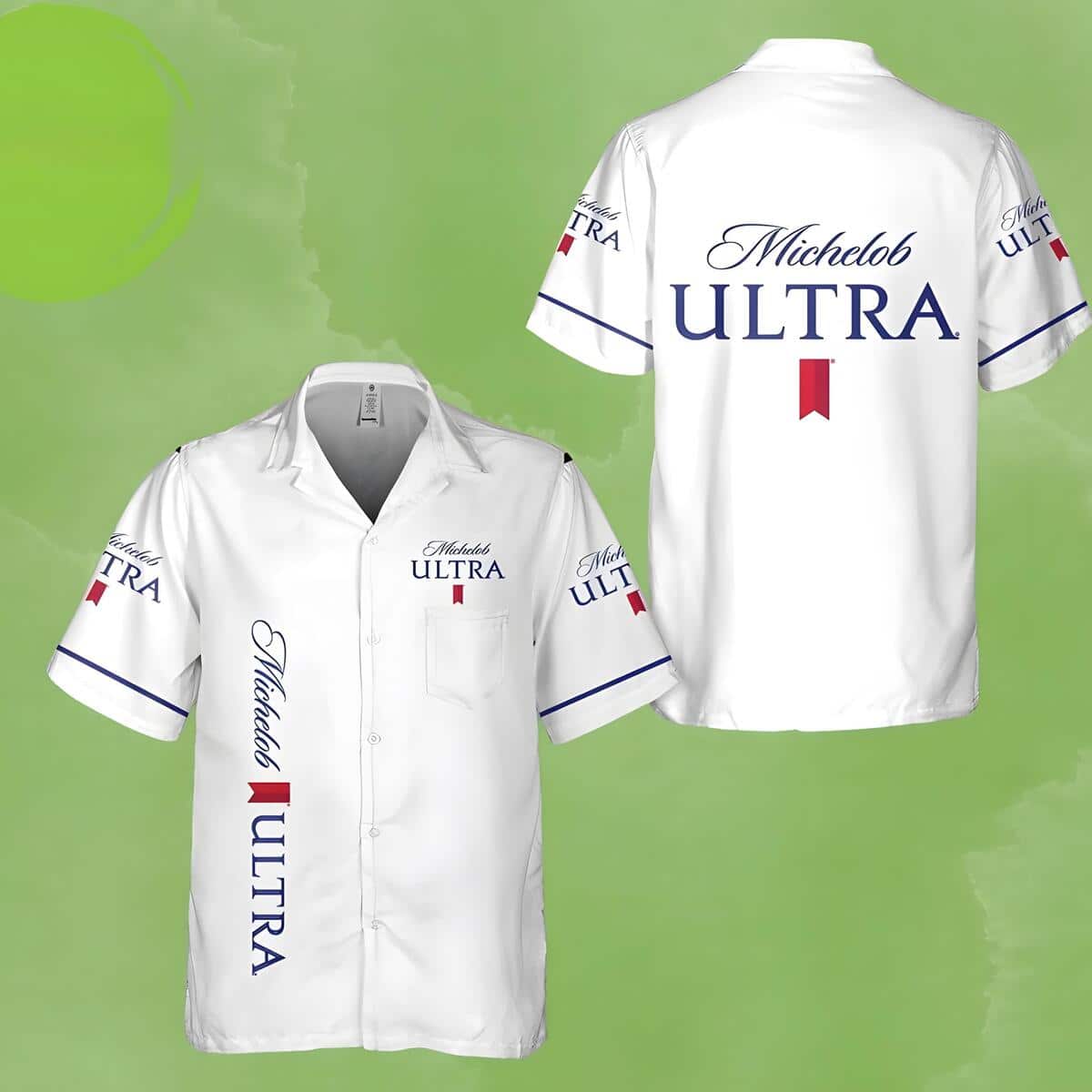 White Michelob Ultra Beer Hawaiian Shirt All Over Print White Michelob Ultra Beer Hawaiian Shirt All Over Print