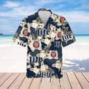Miller Lite Hawaiian Shirt Tropical Flower Pattern Miller Lite Hawaiian Shirt Tropical Flower Pattern