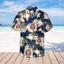 Miller Lite Hawaiian Shirt Tropical Flower Pattern