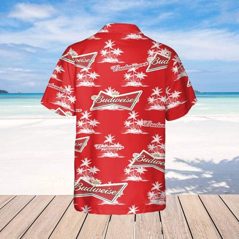 Budweiser Hawaiian Shirt Coconut Tree Pattern Beer Lovers Gift Budweiser Hawaiian Shirt Coconut Tree Pattern Beer Lovers Gift