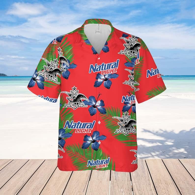 Natural Light Hawaiian Shirt Hibiscus Flower Pattern Beach Lovers Gift Natural Light Hawaiian Shirt Hibiscus Flower Pattern Beach Lovers Gift
