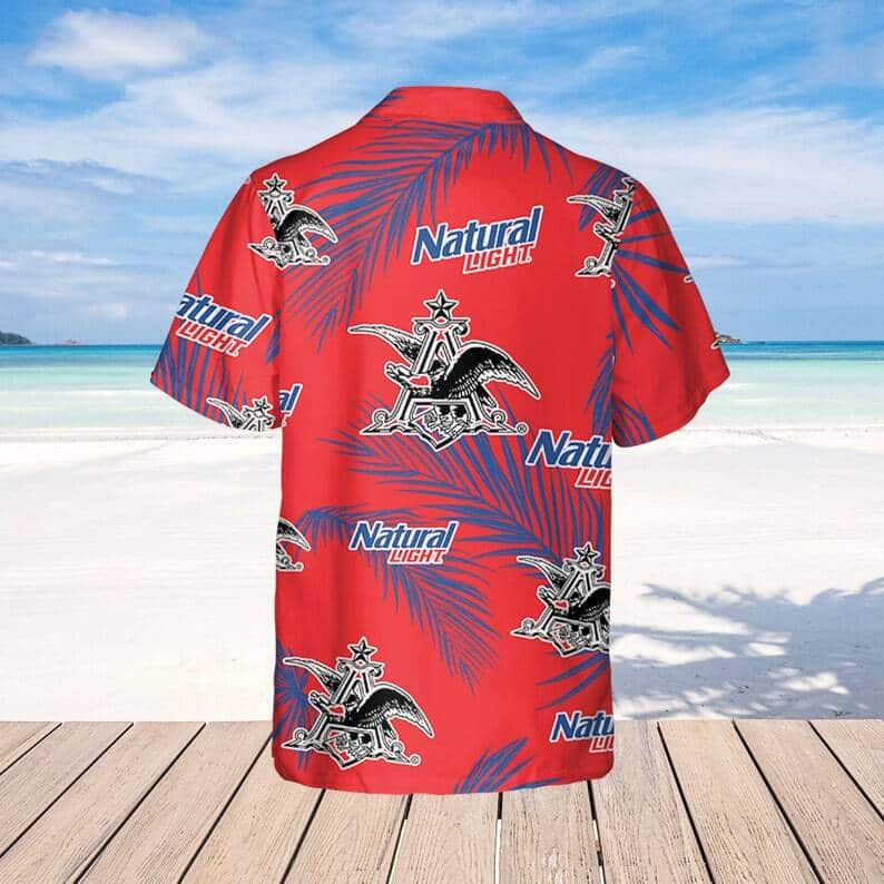 Natural Light Beer Hawaiian Shirt Palm Leaves Pattern Beach Lovers Gift Natural Light Beer Hawaiian Shirt Palm Leaves Pattern Beach Lovers Gift
