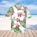 Beck's Beer Hibiscus Flower And Tropical Palm Leaves Hawaiian Shirt