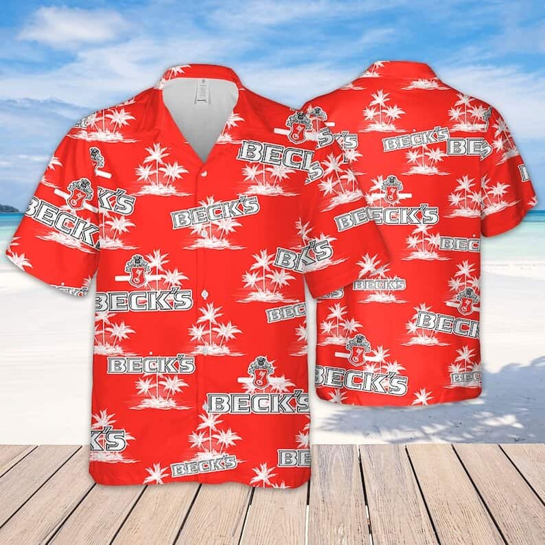 Beck's Beer Hawaiian Shirt Island Pattern Beach Lovers Gift Beck's Beer Hawaiian Shirt Island Pattern Beach Lovers Gift