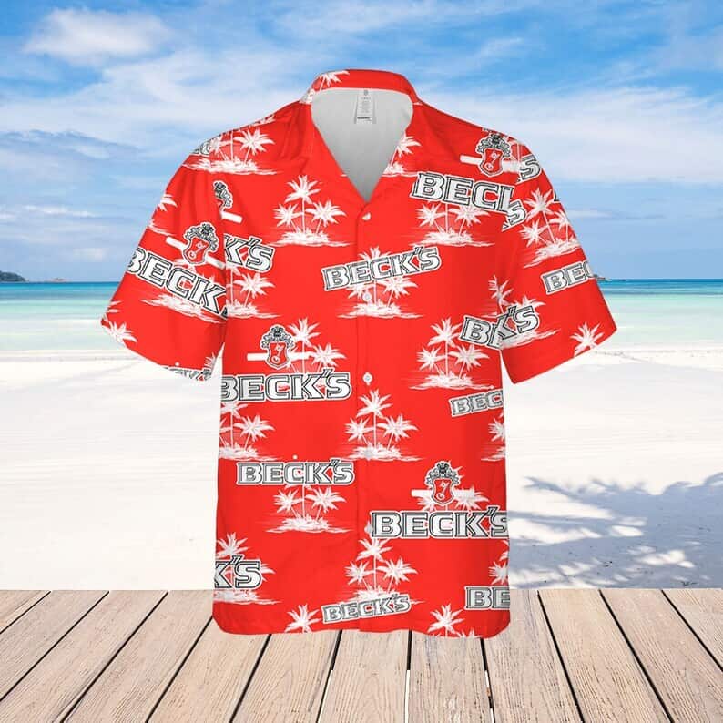 Beck's Beer Hawaiian Shirt Island Pattern Beach Lovers Gift Beck's Beer Hawaiian Shirt Island Pattern Beach Lovers Gift