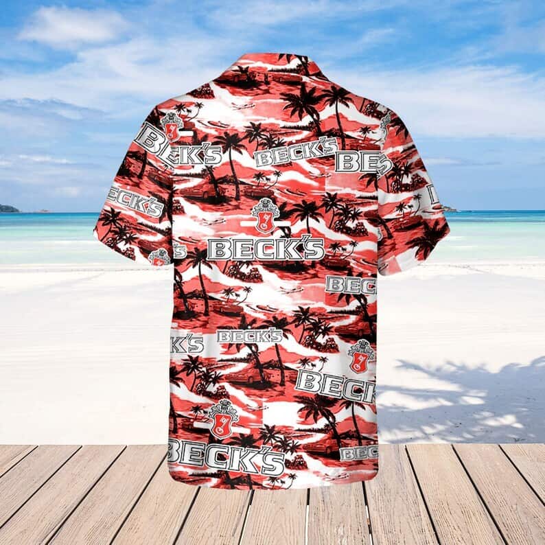 Beck's Beer Island Pattern Hawaiian Shirt Beck's Beer Island Pattern Hawaiian Shirt
