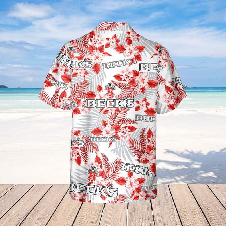 Beck's Beer Tropical Flower Pattern Hawaiian Shirt Beach Lovers Gift Beck's Beer Tropical Flower Pattern Hawaiian Shirt Beach Lovers Gift