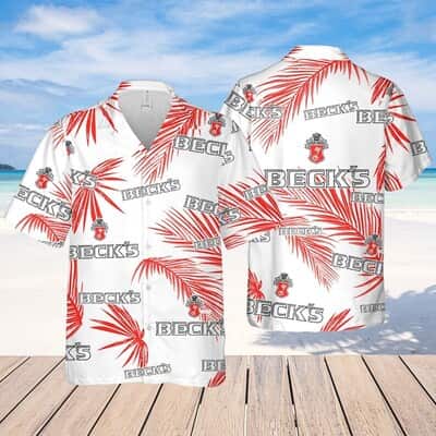 Beck's Beer Palm Leaves Pattern Hawaiian Shirt Beck's Beer Palm Leaves Pattern Hawaiian Shirt
