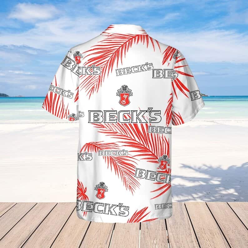 Beck's Beer Palm Leaves Pattern Hawaiian Shirt Beck's Beer Palm Leaves Pattern Hawaiian Shirt
