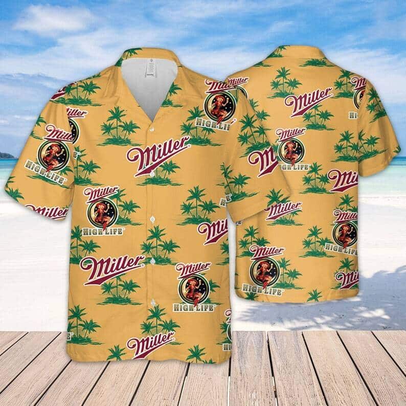 Miller High Life Hawaiian Shirt Island Pattern Beer Lovers Gift Miller High Life Hawaiian Shirt Island Pattern Beer Lovers Gift