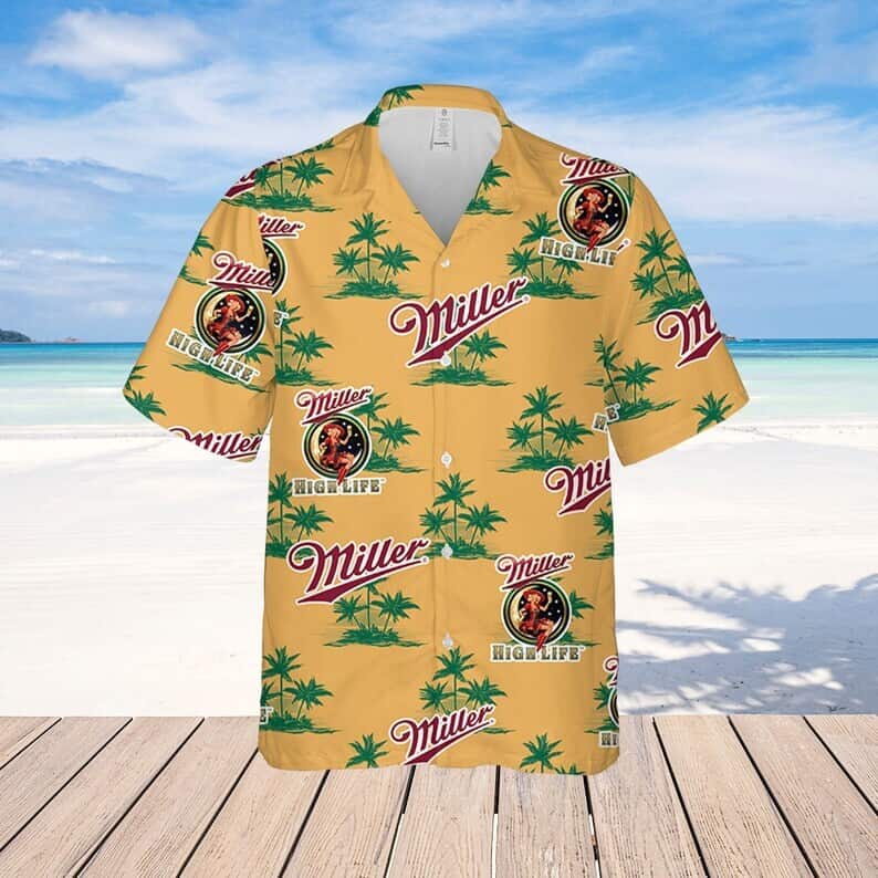 Miller High Life Hawaiian Shirt Island Pattern Beer Lovers Gift Miller High Life Hawaiian Shirt Island Pattern Beer Lovers Gift