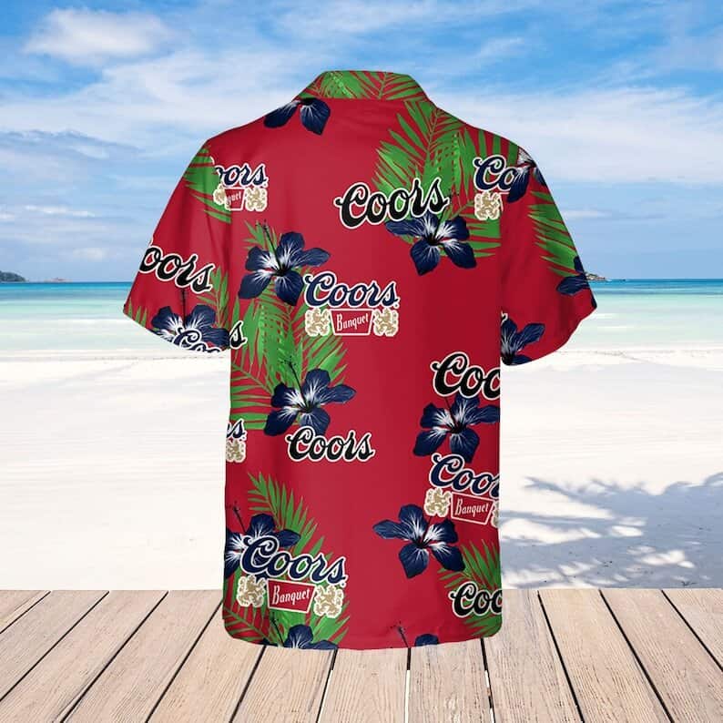 Coors Banquet Beer Hibiscus Flower And Palm Leaves Pattern Hawaiian Shirt Coors Banquet Beer Hibiscus Flower And Palm Leaves Pattern Hawaiian Shirt