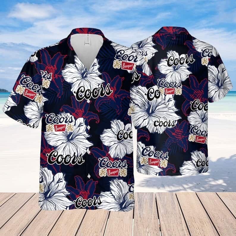 Coors Banquet Floral Pattern Hawaiian Shirt Beach Gift For Beer Lovers Coors Banquet Floral Pattern Hawaiian Shirt Beach Gift For Beer Lovers