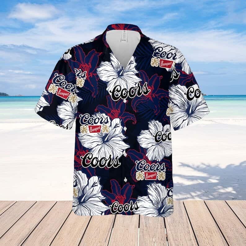 Coors Banquet Floral Pattern Hawaiian Shirt Beach Gift For Beer Lovers Coors Banquet Floral Pattern Hawaiian Shirt Beach Gift For Beer Lovers