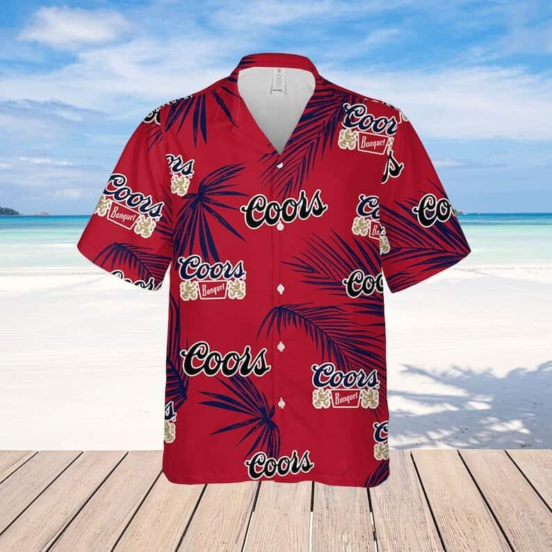 Coors Banquet Beer Palm Leaves Pattern Hawaiian Shirt Coors Banquet Beer Palm Leaves Pattern Hawaiian Shirt