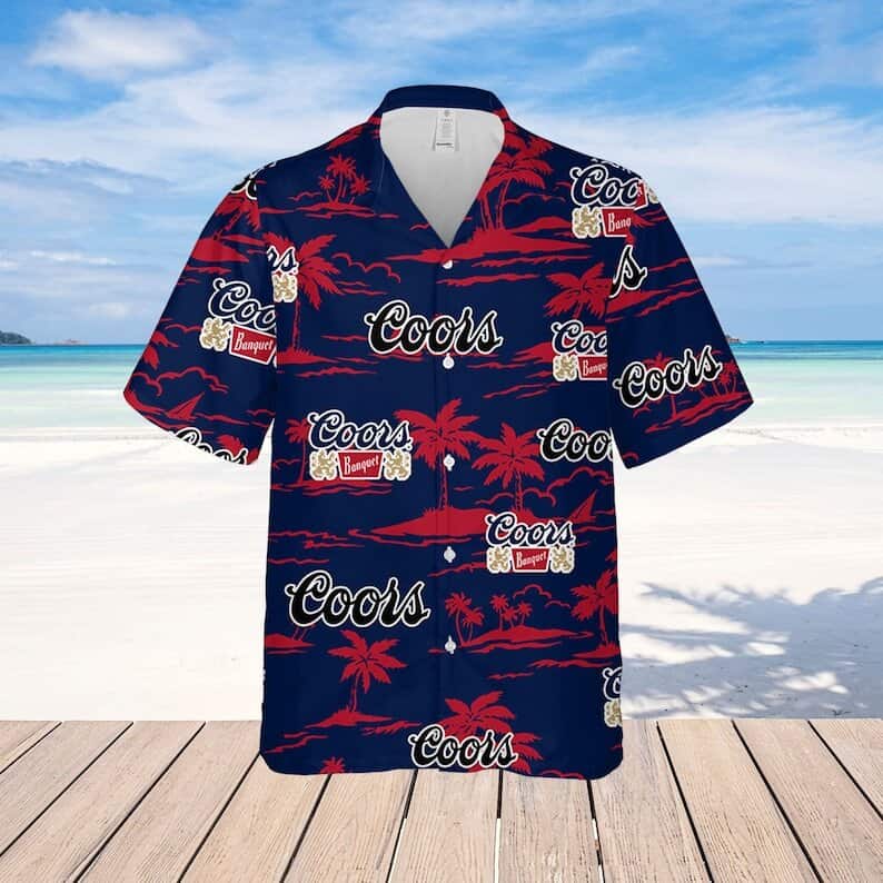 Coors Banquet Beer Beach Pattern Hawaiian Shirt Coors Banquet Beer Beach Pattern Hawaiian Shirt