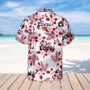 Coors Banquet Beer Flower Pattern Hawaiian Shirt