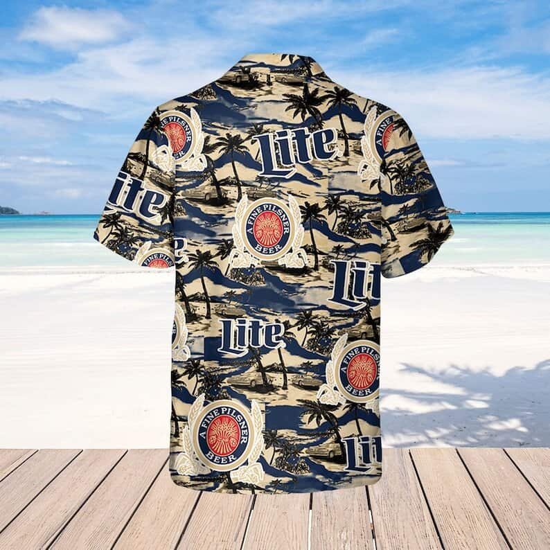 Miller Lite Beer Hawaiian Shirt Island Pattern Miller Lite Beer Hawaiian Shirt Island Pattern