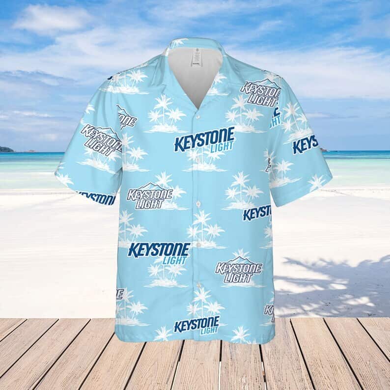 Keystone Light Beer Beach Pattern Hawaiian Shirt Keystone Light Beer Beach Pattern Hawaiian Shirt