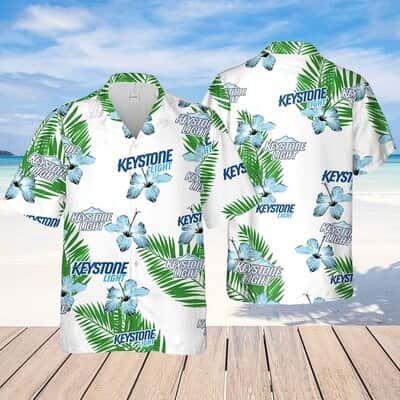 Keystone Light Hibiscus Flower Pattern Hawaiian Shirt Beach Gift For Beer Lovers Keystone Light Hibiscus Flower Pattern Hawaiian Shirt Beach Gift For Beer Lovers