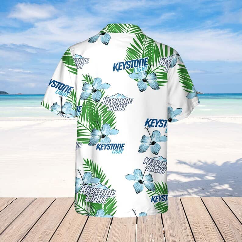 Keystone Light Hibiscus Flower Pattern Hawaiian Shirt Beach Gift For Beer Lovers Keystone Light Hibiscus Flower Pattern Hawaiian Shirt Beach Gift For Beer Lovers
