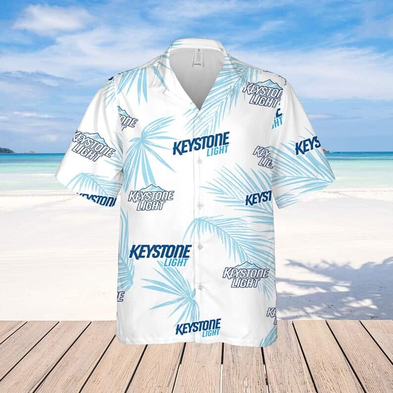 Keystone Light Beer Palm Leaves Pattern Hawaiian Shirt Beach Lovers Gift Keystone Light Beer Palm Leaves Pattern Hawaiian Shirt Beach Lovers Gift