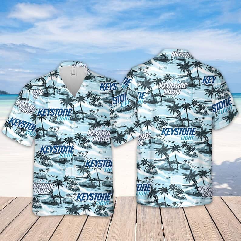 Keystone Light Beer Island Pattern Hawaiian Shirt Keystone Light Beer Island Pattern Hawaiian Shirt