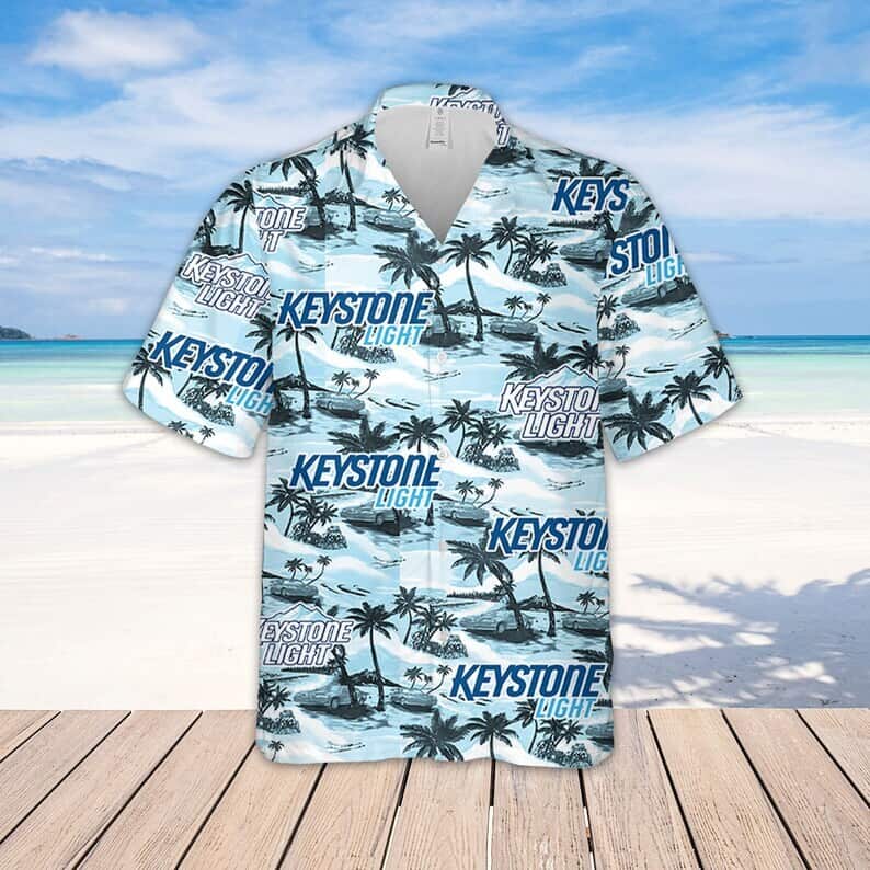 Keystone Light Beer Island Pattern Hawaiian Shirt Keystone Light Beer Island Pattern Hawaiian Shirt