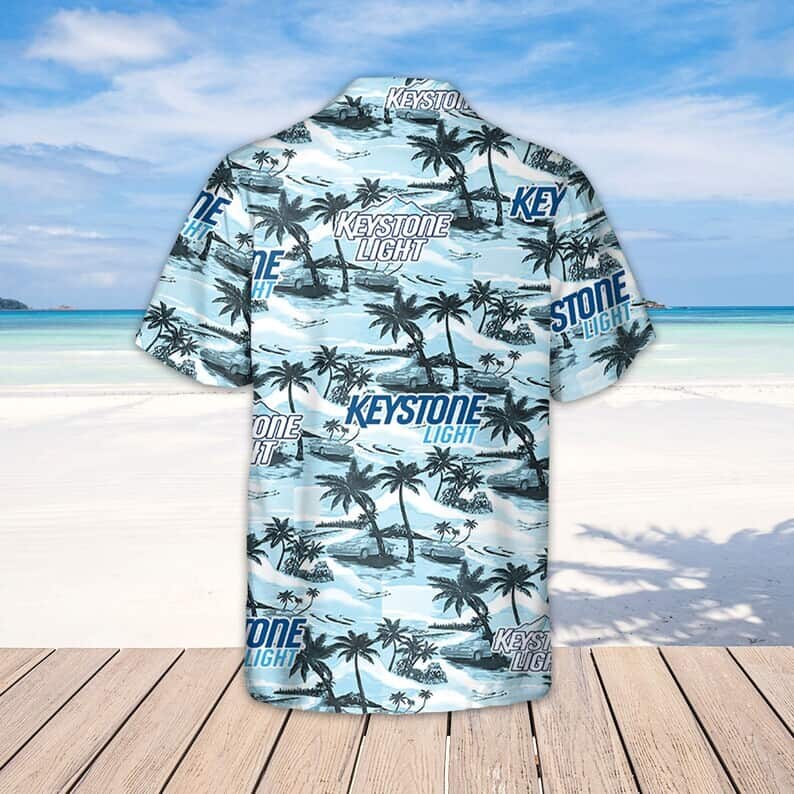 Keystone Light Beer Island Pattern Hawaiian Shirt Keystone Light Beer Island Pattern Hawaiian Shirt