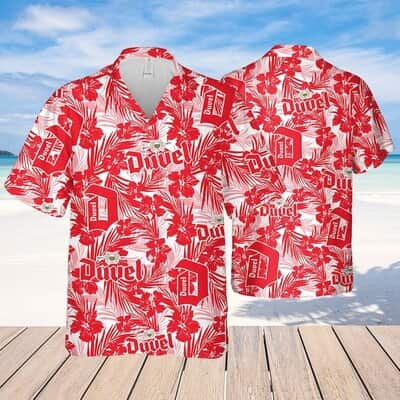 Duvel Beer Hawaiian Shirt Tropical Flower Pattern
