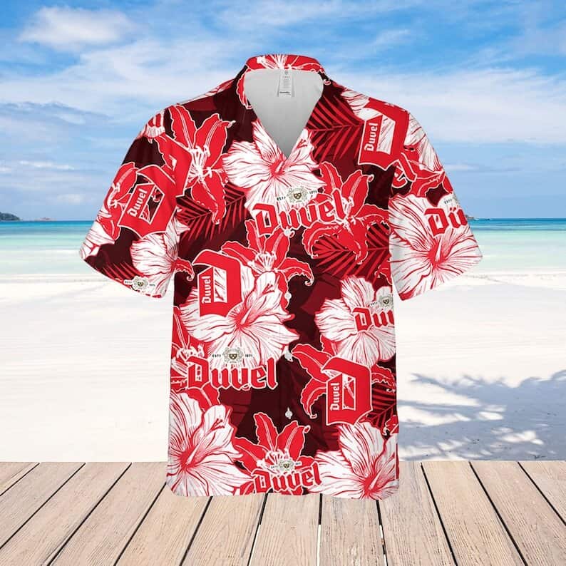 Duvel Beer Hawaiian Shirt Tropical Flower Pattern Beach Lovers Gift