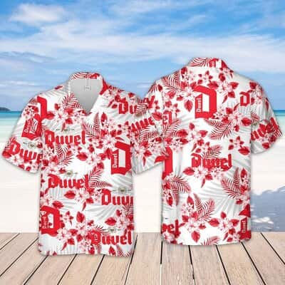 Duvel Beer Hawaiian Shirt Tropical Flower Pattern Gift For Beach Lovers