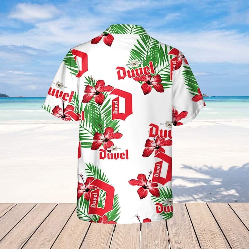 Duvel Beer Hibiscus Flower Pattern Hawaiian Shirt Beach Lovers Gift Duvel Beer Hibiscus Flower Pattern Hawaiian Shirt Beach Lovers Gift