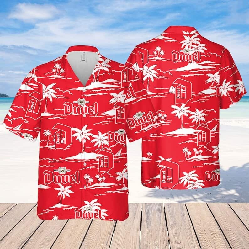 Duvel Beer Beach Pattern Hawaiian Shirt Duvel Beer Beach Pattern Hawaiian Shirt